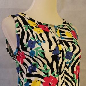 Rafaella NWT Floral Sleeveless Shirt